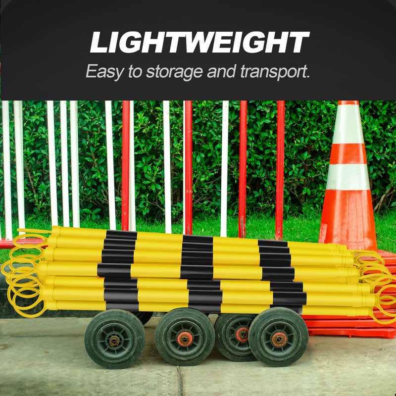 RoadHero 2 Pack 4 FT to 6.9 FT Retractable Cone Bar, Expandable Traffic Cone Bars for Parking Lots, Extendable Barricade for Road Construction, Black and Yellow, Cone Not Included - Image 5